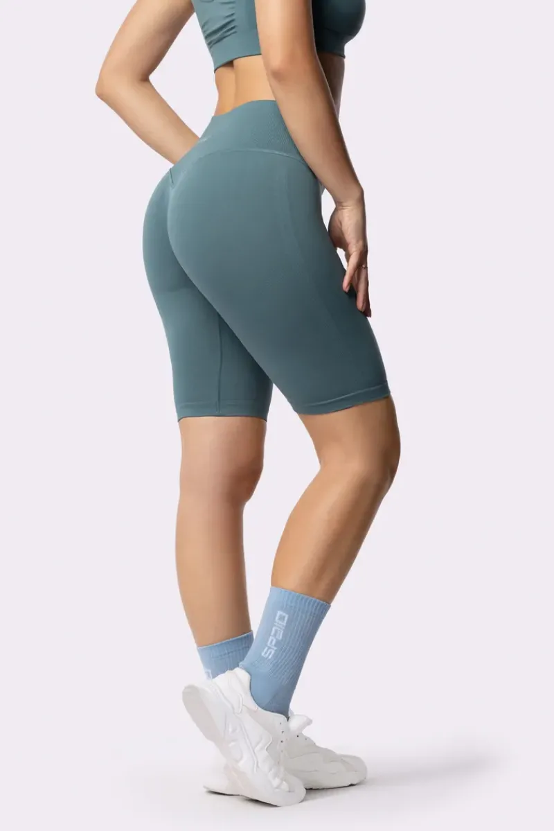 Spaio ADAPT BIKER SHORTS CHARRED BLUE | Women Shorts And Biker Shorts | Fitness