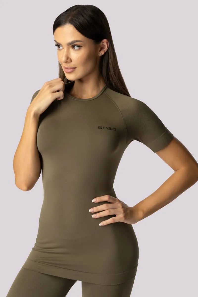 Spaio WOMAN&apos;S SHORT SLEEVE THERMOACTIVE SHIRT ALPHA GREEN | Women Tops | Trekking